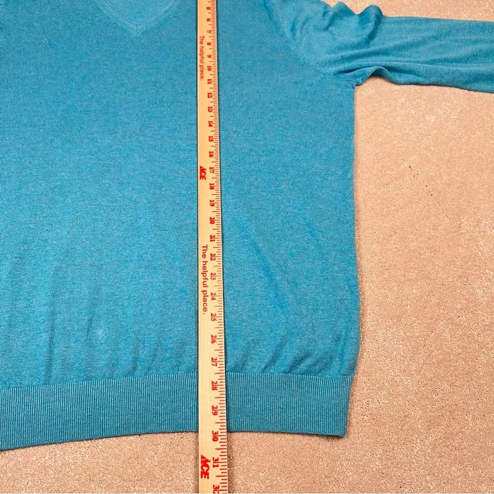 Banana Republic Silk Linen V Neck Lightweight Sweater Turquoise‎ Men's X Large